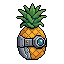 A pixel art of a Pineapple