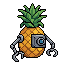 A pixel art of a Pineapple