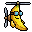Pixel art flying banana used to generate eight directions
