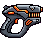 Pixel art alien pistol generated in the reference style