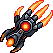 Pixel art alien energy weapon generated in the reference style