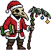Christmas-themed pixel art skin