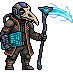 Cyber-themed pixel art skin