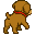 Pixel art dog walking northeast