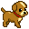 Pixel art dog walking southeast