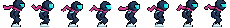 Pixel art ninja idle animation facing east
