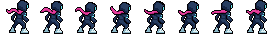 Pixel art ninja idle animation facing northeast