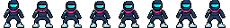 Pixel art ninja idle animation facing south