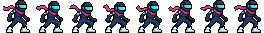 Pixel art ninja idle animation facing southeast
