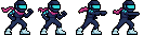 Pixel art ninja straight punch generated with 4 frames