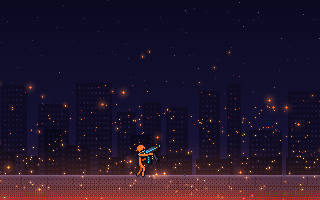 Embers pixel art effect, animated