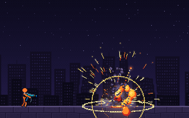 Explosion Pixel Art VFX, open source - Sprite Fusion