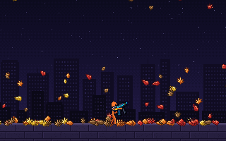 Falling Leaves pixel art effect, animated