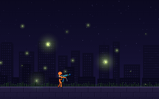 Fireflies pixel art effect, animated