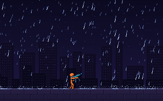 Rain pixel art effect, animated
