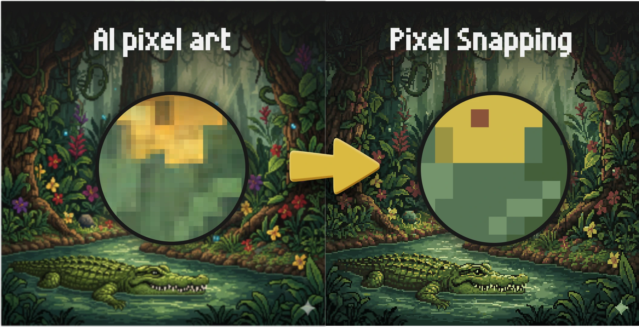 Workflow to clean up AI-generated pixel art