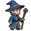 Wizard pixel art sprite from a free asset pack